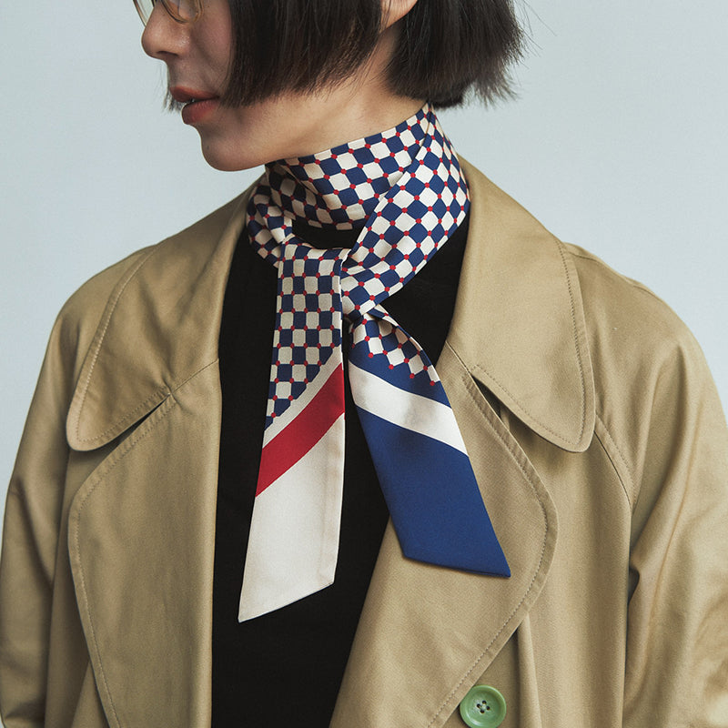 Checkerboard Twilly Scarf - Green