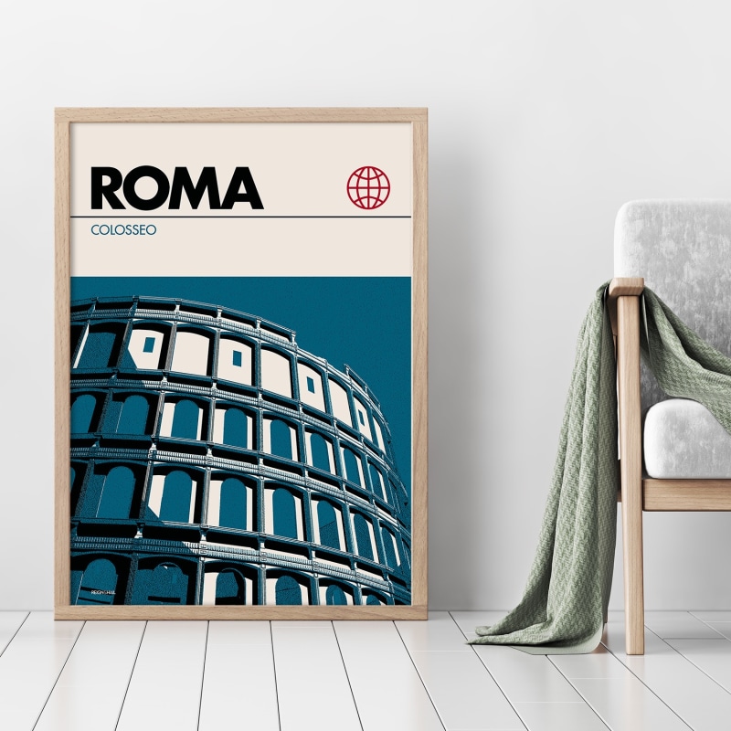 Thumbnail of Rome Colosseum Modernist Architectural Travel Poster image