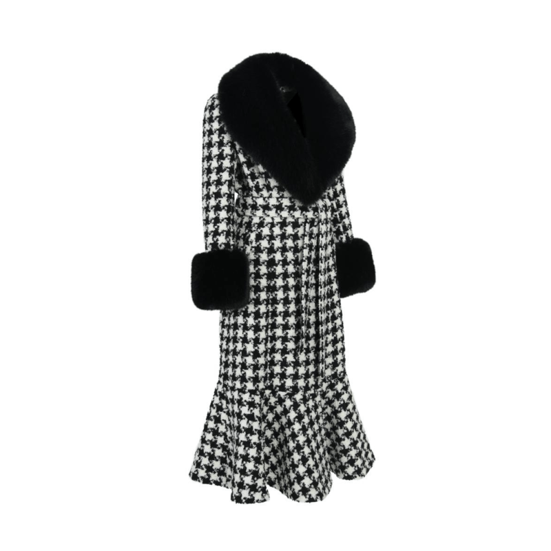 Thumbnail of Westminster Cashmere Peplum Coat Houndstooth image