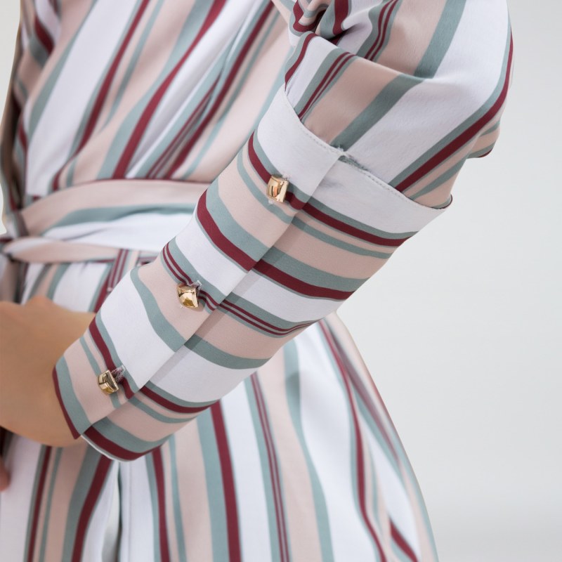 Thumbnail of Striped Midi Wrap Dress image