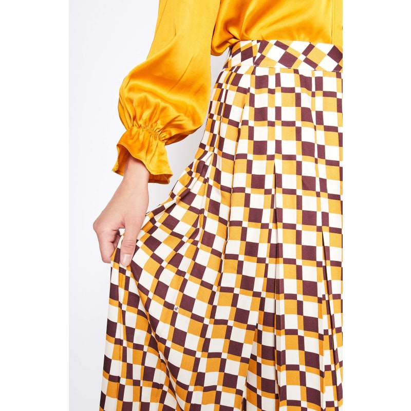 Thumbnail of Checkerboard Midi Skirt image