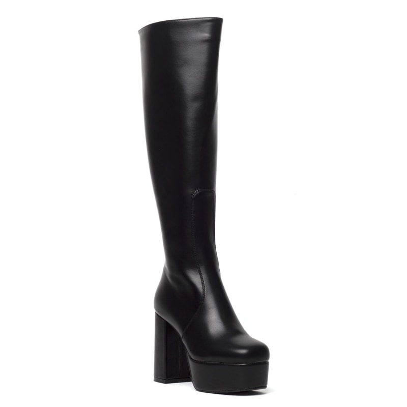 Thumbnail of Whatta Showdown Platform Knee High Boots In Black image