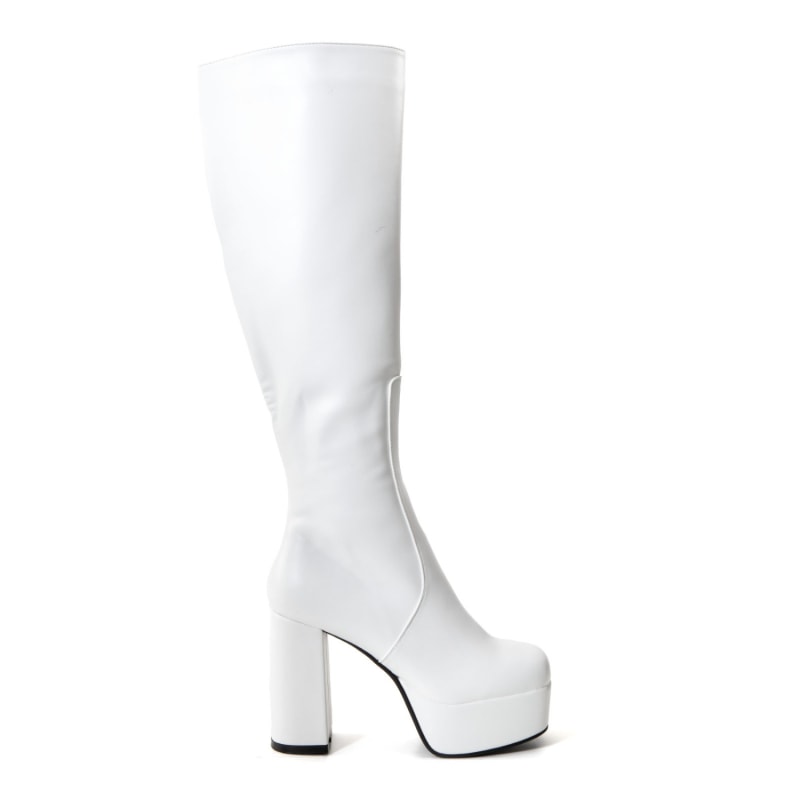 Wide calf white boots deals