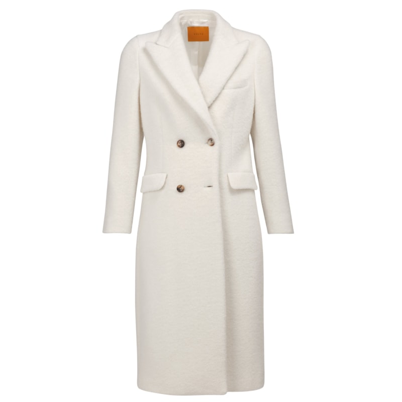 White alpaca coat online