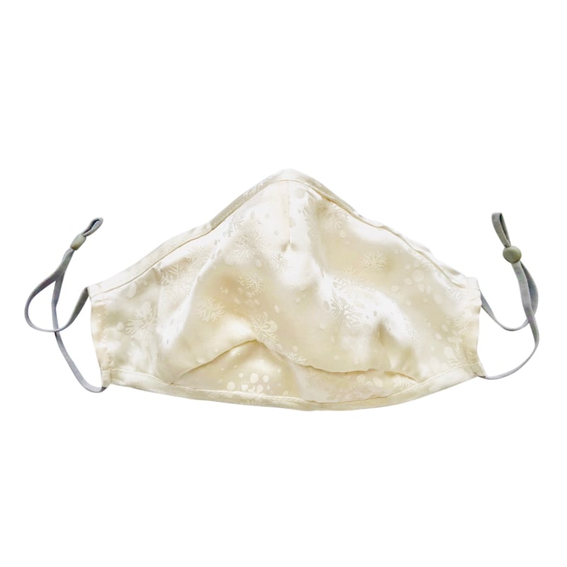 Thumbnail of White Christmas Triple Layer Snowflake Silk Unisex Face Mask, Set Of Three image