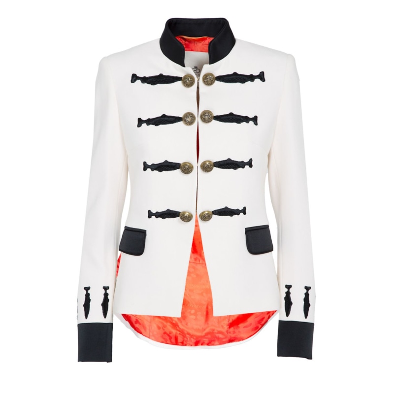 Military outlet blazer white