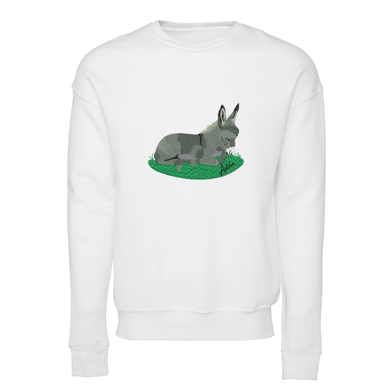 Thumbnail of White Embroidered Donkey Comfort Sweater image