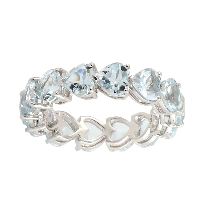 Thumbnail of White Gold Aquamarine Designer Band Ring For Women image