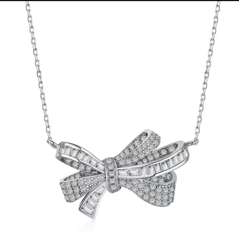 Brilliant bow necklace sale