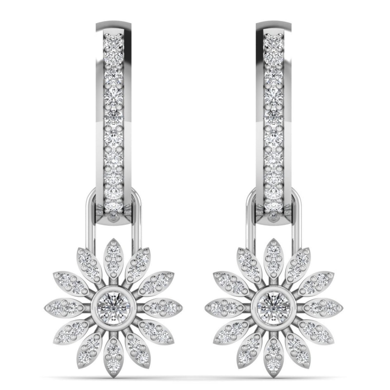 White gold daisy earrings shop