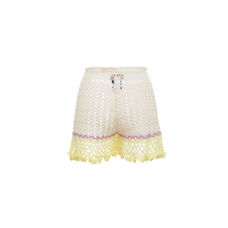 Thumbnail of White Handmade Crochet Shorts image