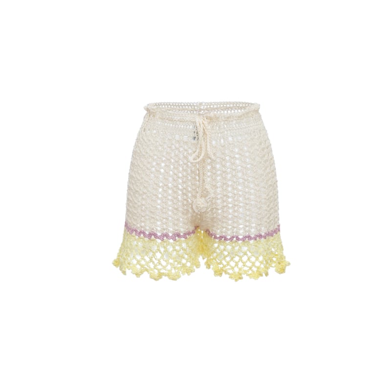 Thumbnail of White Handmade Crochet Shorts image