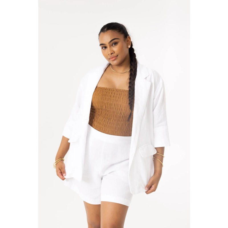 Thumbnail of White Linen Blazer image