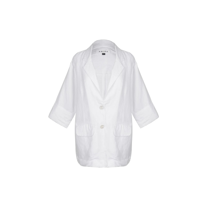 Thumbnail of White Linen Blazer image