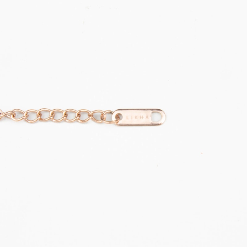 Thumbnail of Black Mother-Of-Pearl Trapezoid Necklace With Rose Gold Chain image