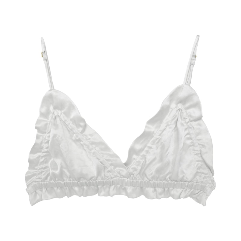 White Scalloped Triangle Bra, CREASE