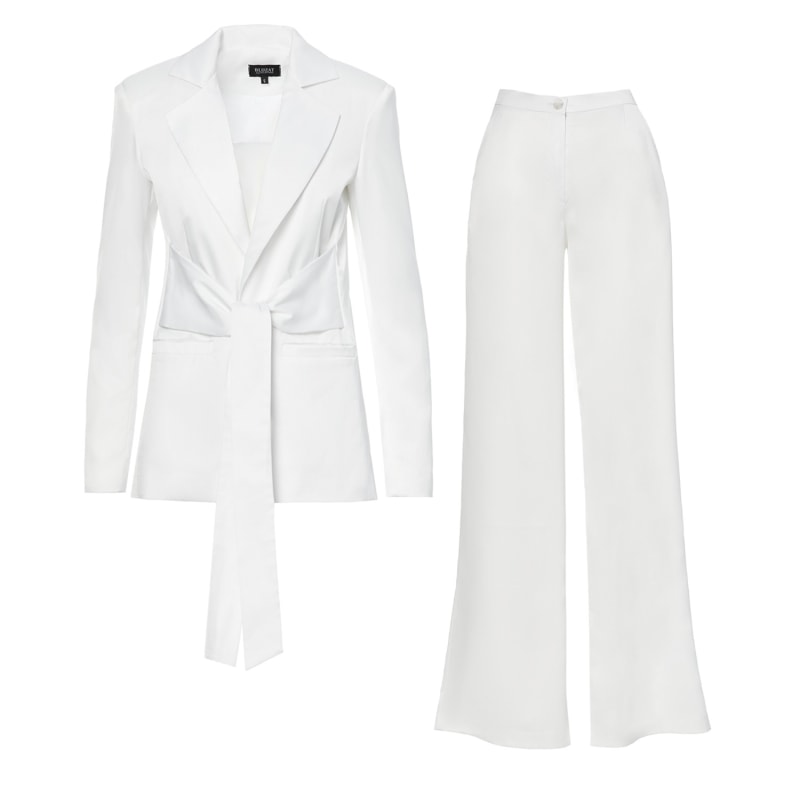 White blazer and trousers set online