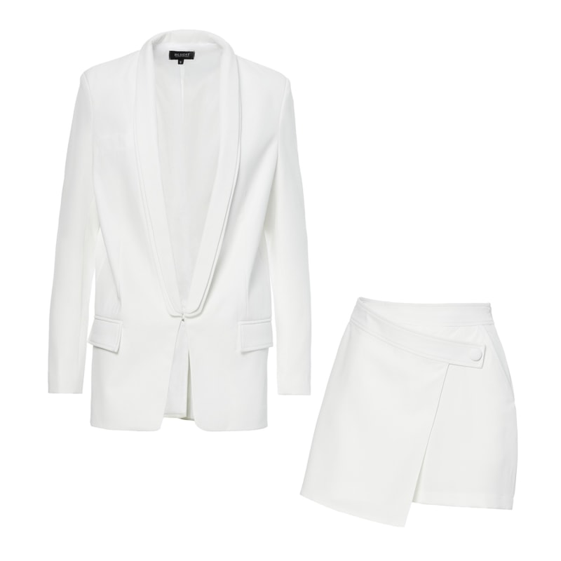 Womens white shorts & blazer suit 2025