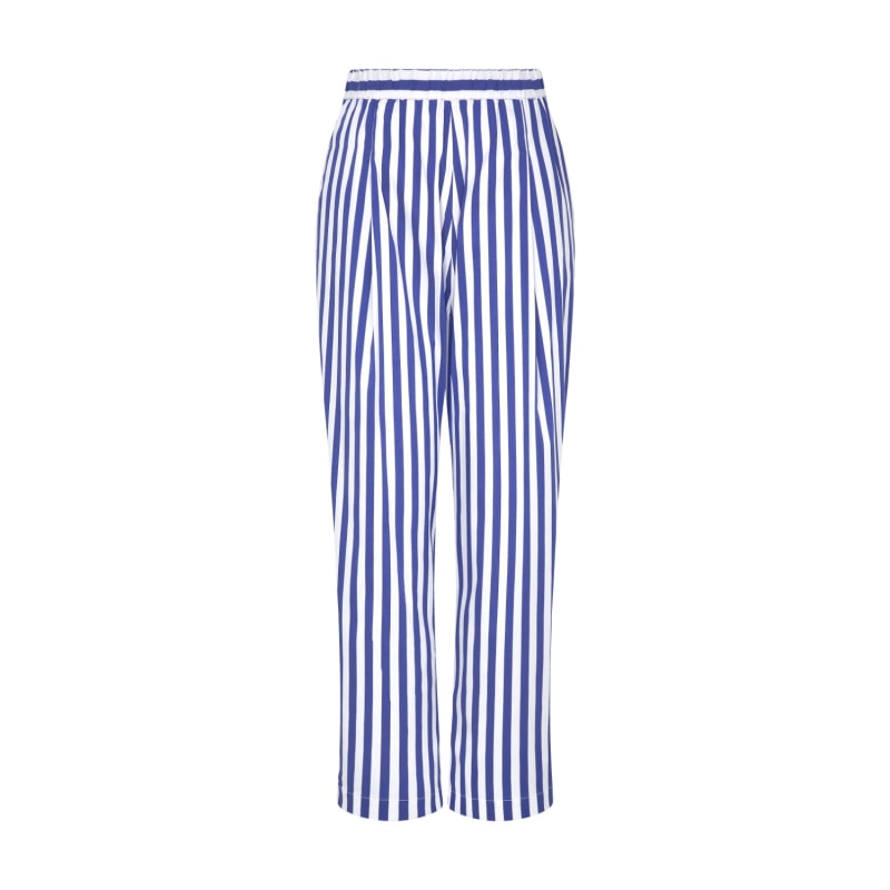 Thumbnail of White Thick Stripe Cotton Trousers image