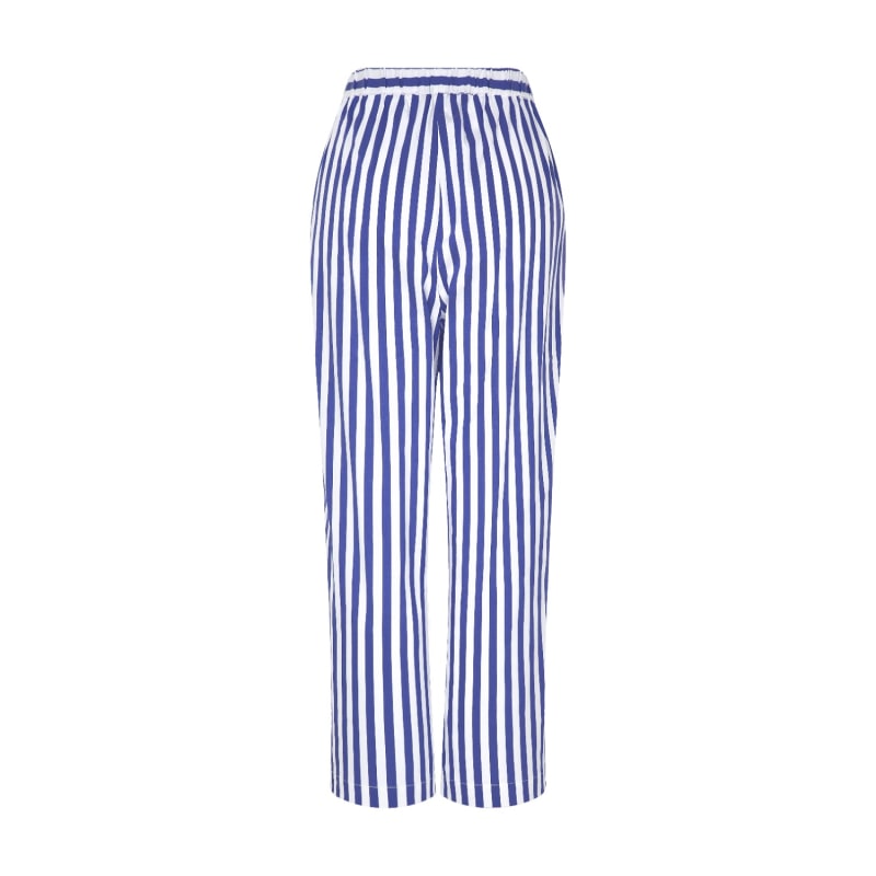 Thumbnail of White Thick Stripe Cotton Trousers image