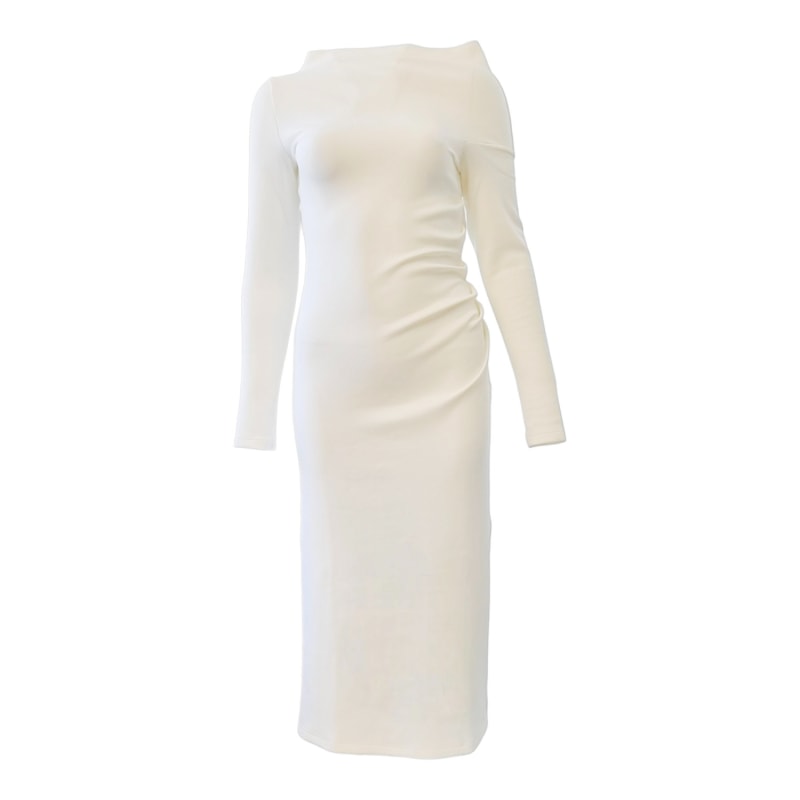 Ethical & Sustainable Luxury White Midi Dress: the Ophelia