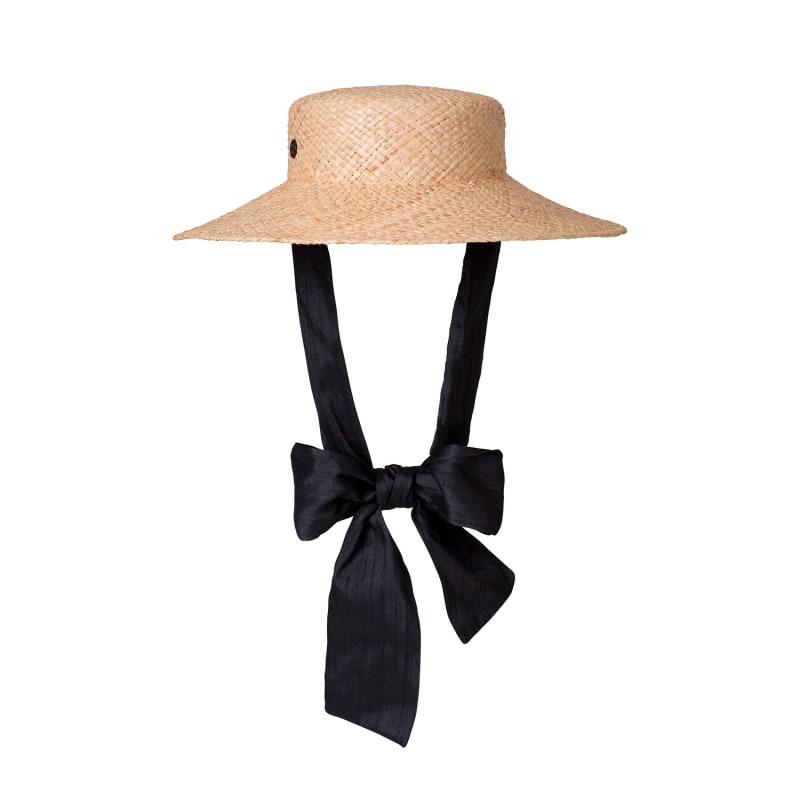 Thumbnail of Pamela - Straw Mushroom Hat With Silk Bow image