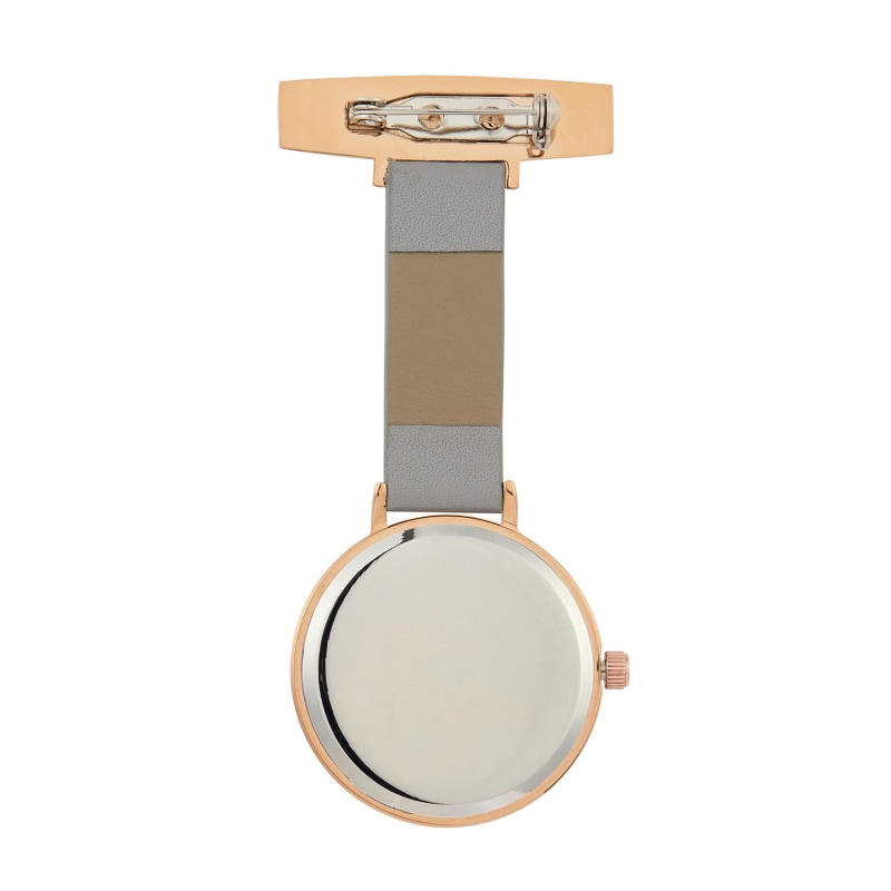 Thumbnail of Annie Apple Meraki Rose Gold Grey Leather Nurse Fob image