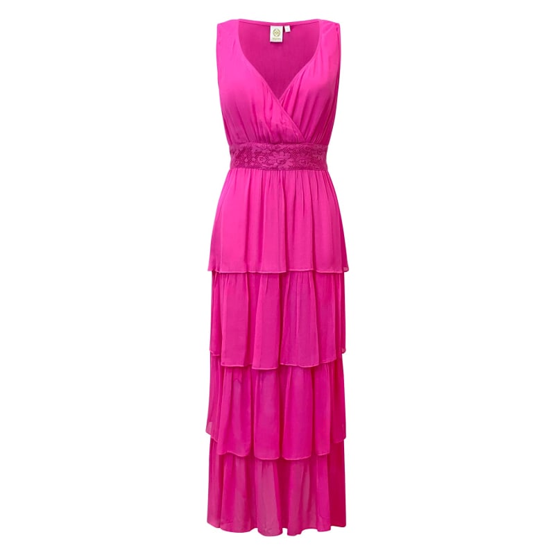 Thumbnail of Hot Pink Layered Maxi Dress - Allure image