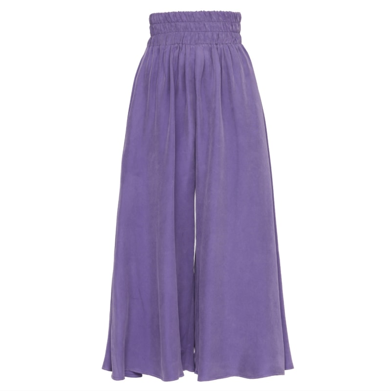 Thumbnail of Wide Cupro Culottes With Elastic Waist Violet image