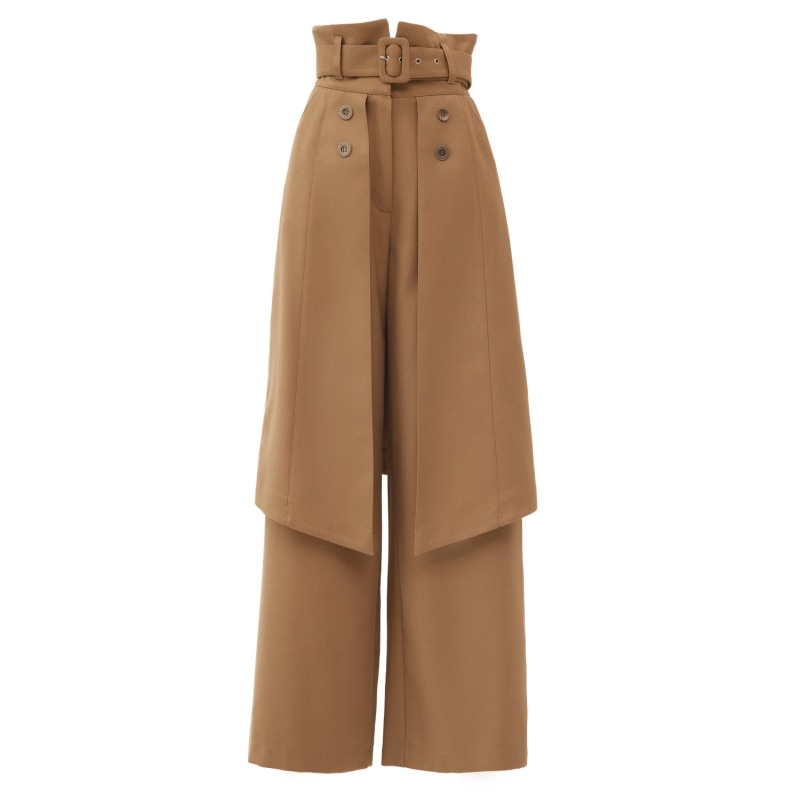 Formal pants with skirt overlay discount