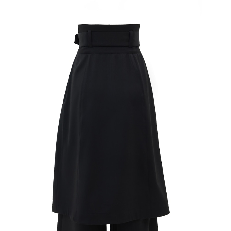 Wide Leg Trousers With Skirt Overlay Black | Julia Allert | Wolf 