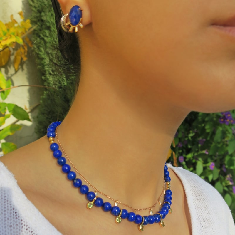 Lapis bead necklace hot sale