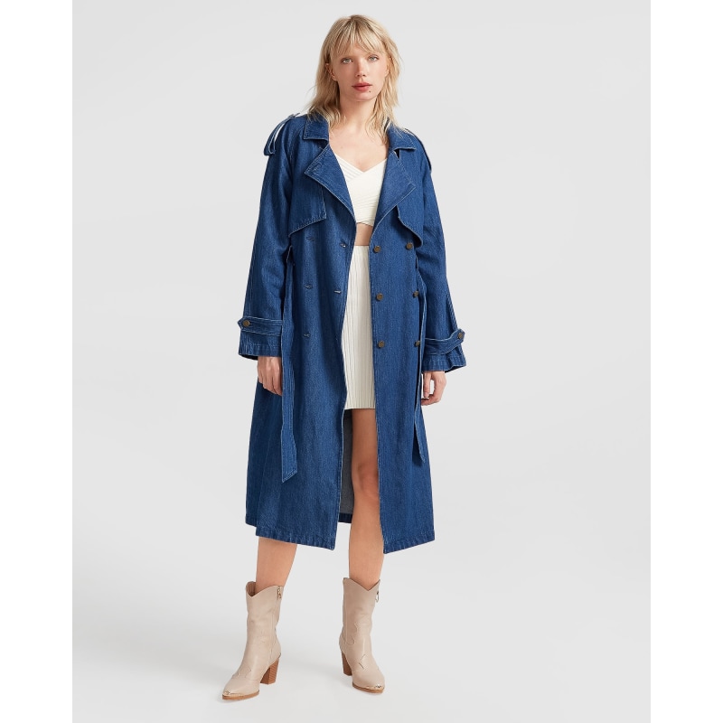 Wild Skies Denim Trench - Mid Denim | Belle & Bloom | Wolf Wild Skies Denim Trench - Mid Denim | Belle & Bloom | Wolf