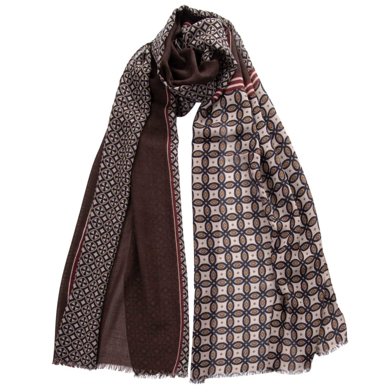 Elizabetta Sondrio - Wool Backed Silk Scarf - Chocolate - Brown