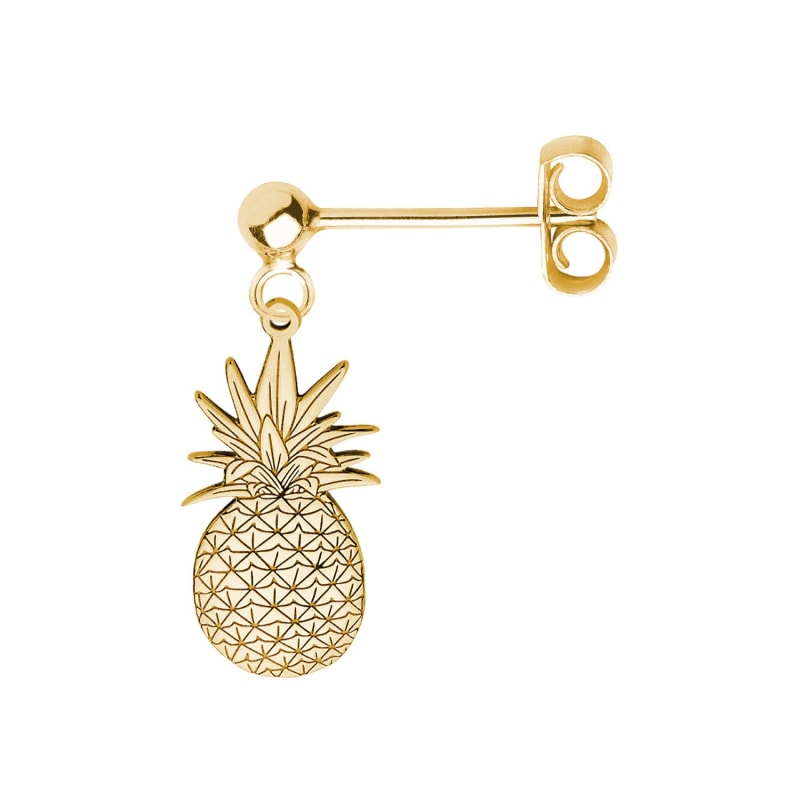 Thumbnail of Gold Pineapple Single Short Drop Earring image