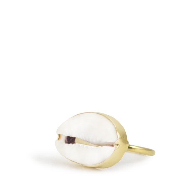 Cowrie Shell Ring 18k Gold Filled