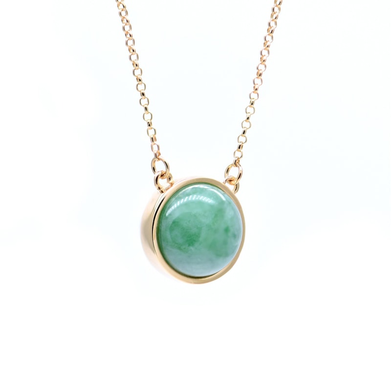 Thumbnail of Eden Necklace In Apple Green Jade Champagne Gold image