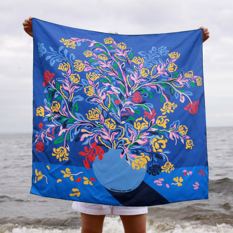 Thumbnail of Silk Scarf Of Night Flowers image