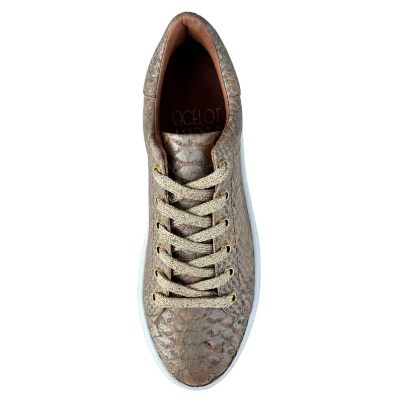 Women s Cork Piton Sneaker In Gold Ocelot Market Wolf Badger