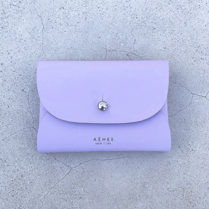 Thumbnail of Women’s Leather Minimal Card Holder Wallet- Lavender image