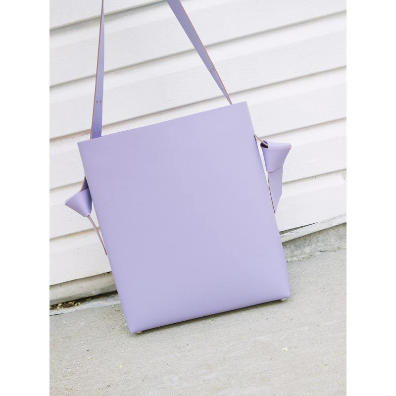 Thumbnail of Women’s Minimal Leather Bucket Tote Bag- Lavender image