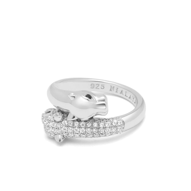 Women s Twisted Panther Ring In Silver Nialaya Wolf Badger