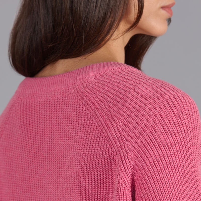 Thumbnail of Womens Cotton Tori Ribbed V Neck Jumper - Starlet Pink image