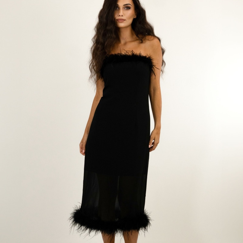 Thumbnail of Womens Ostrich Feather Trimmed Dress image