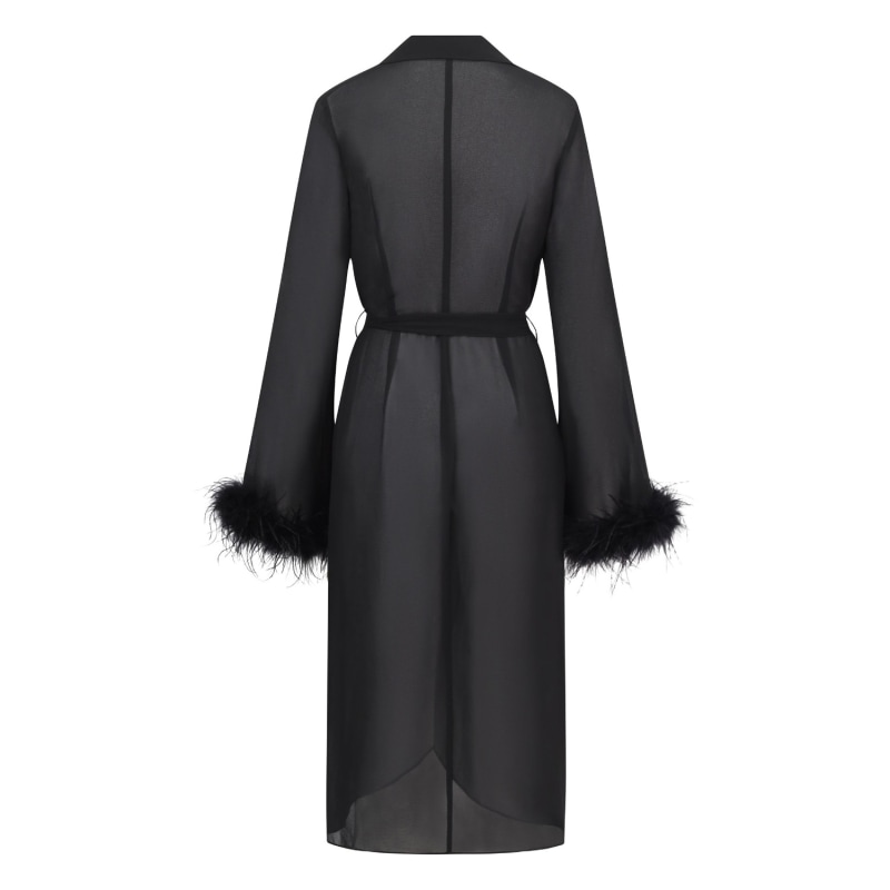 Thumbnail of Womens Ostrich Feather Trimmed Wrap Dress image