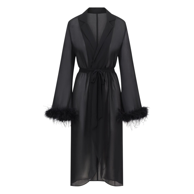 Thumbnail of Womens Ostrich Feather Trimmed Wrap Dress image