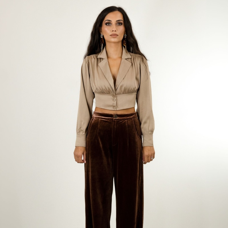 Thumbnail of Womens Silk Cropped Shirt image