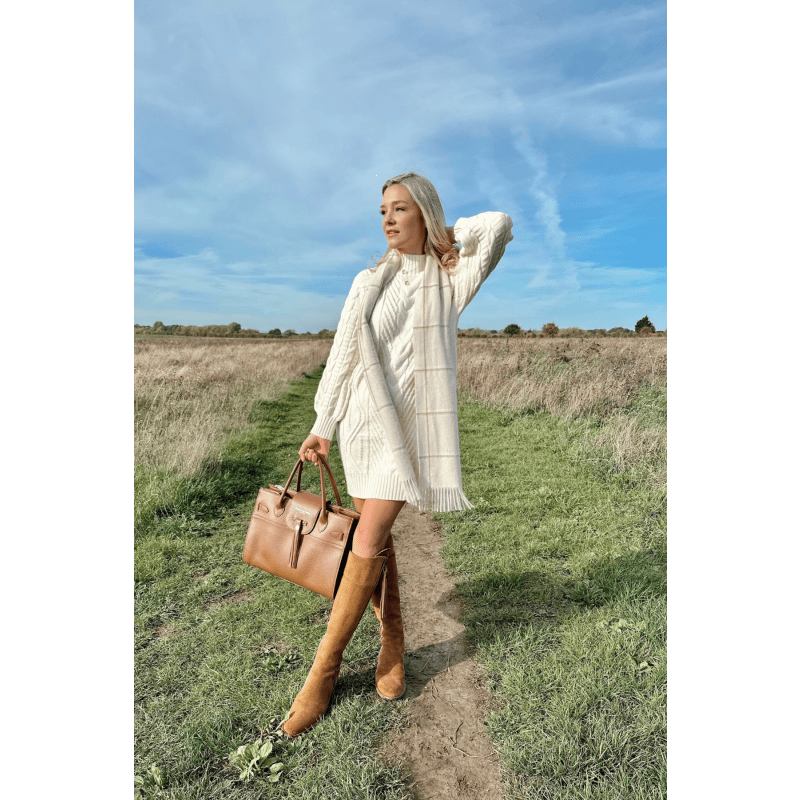 Cream knit jumper dress sales