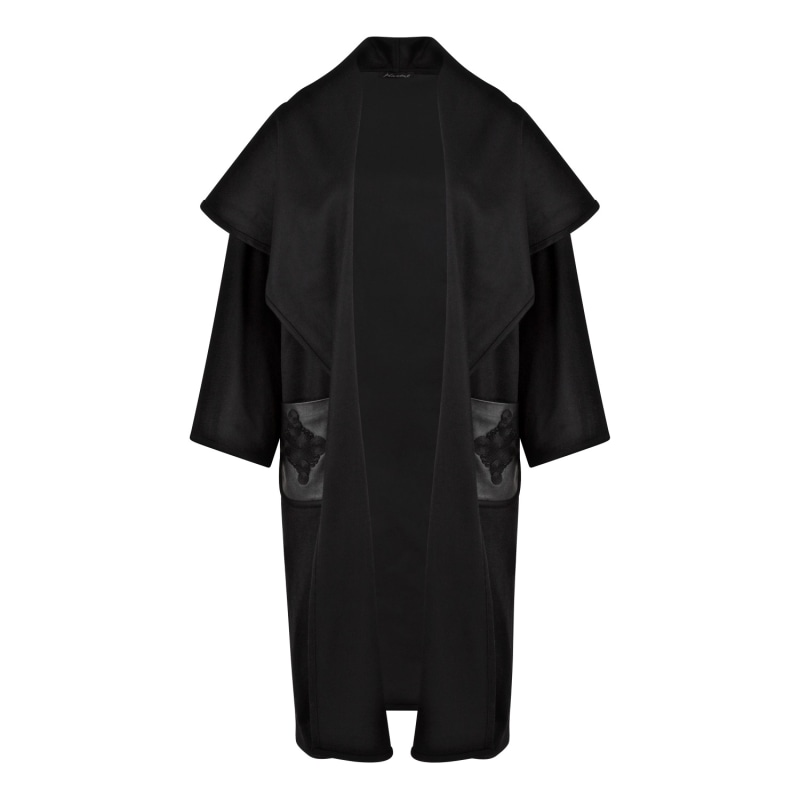 Wool Blanket With Embroidered Pockets Coat Boutique Kaotique Wolf Badger