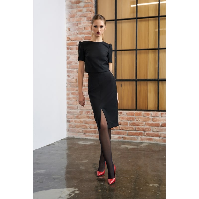 Thumbnail of Wool Midi Skirt With Front Slit image